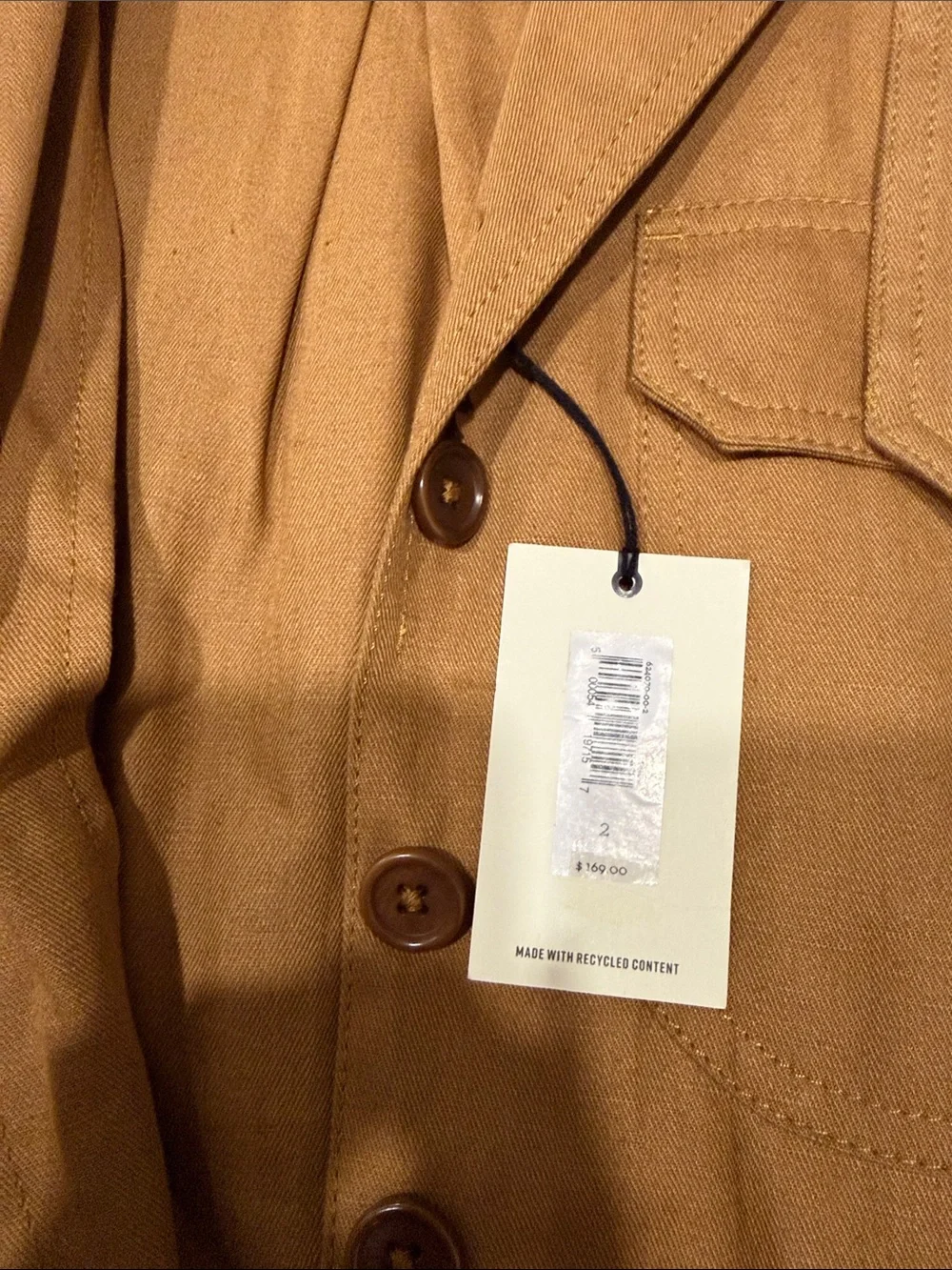 camel-colored Banana Republic Heritage Safari Cotton-Linen Cropped Jumpsuit